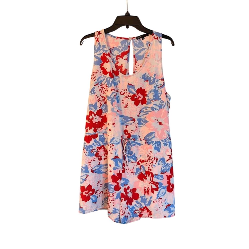 Gibson Floral Sleeveless Romper – Women’s XL – Pink/Blue/Red